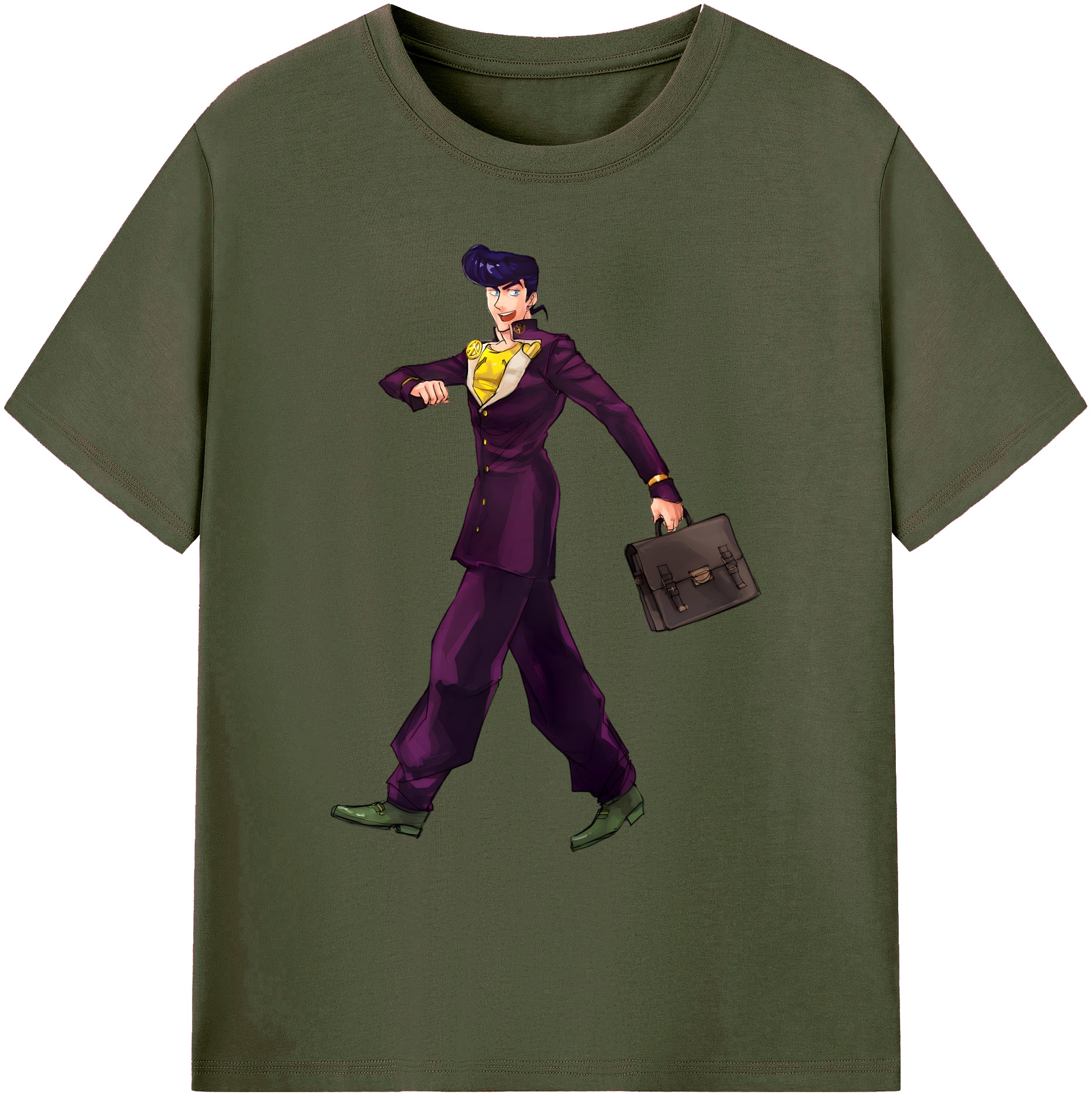 （画像用） ジョジョの奇妙な冒険 ひがしかた じょうすけ JoJo's Bizarre Adventure Higashikata Josuke 綿100％ メンズ半袖Tシャツ｜肌触りやわらか＆通気性